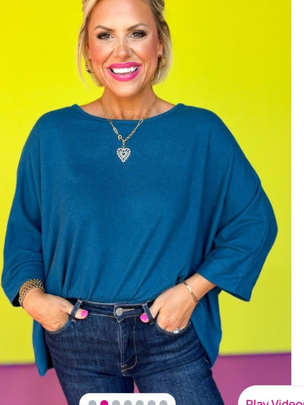 Lightweight Teal Short-Sleeve Oversized Top